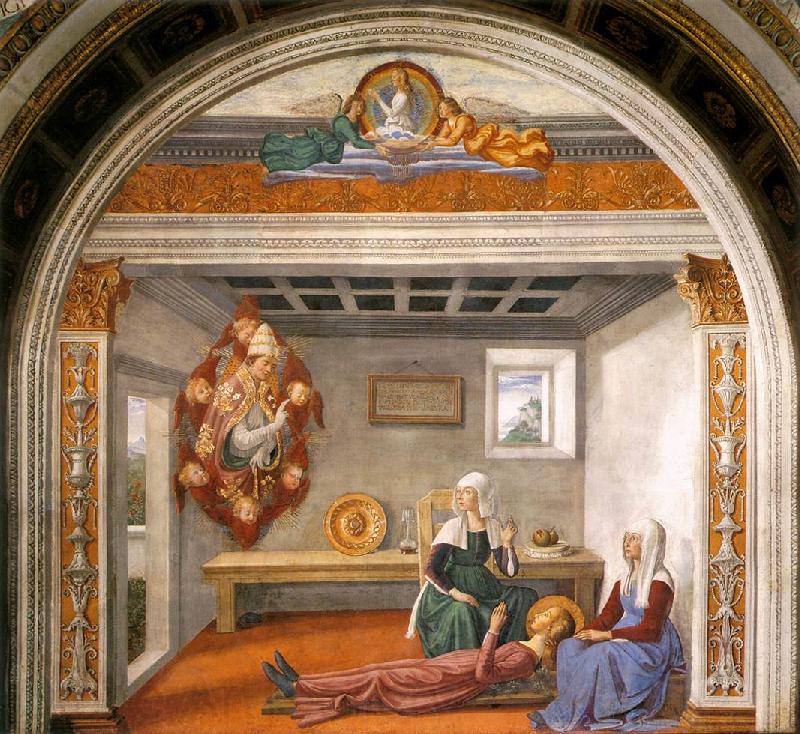GHIRLANDAIO, Domenico Announcement of Death to St Fina sdg Spain oil painting art